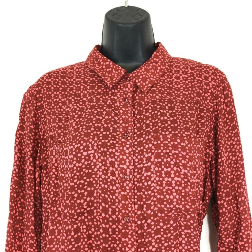 Anthropologie HOLDING HORSES 4 Red Pink Blouse